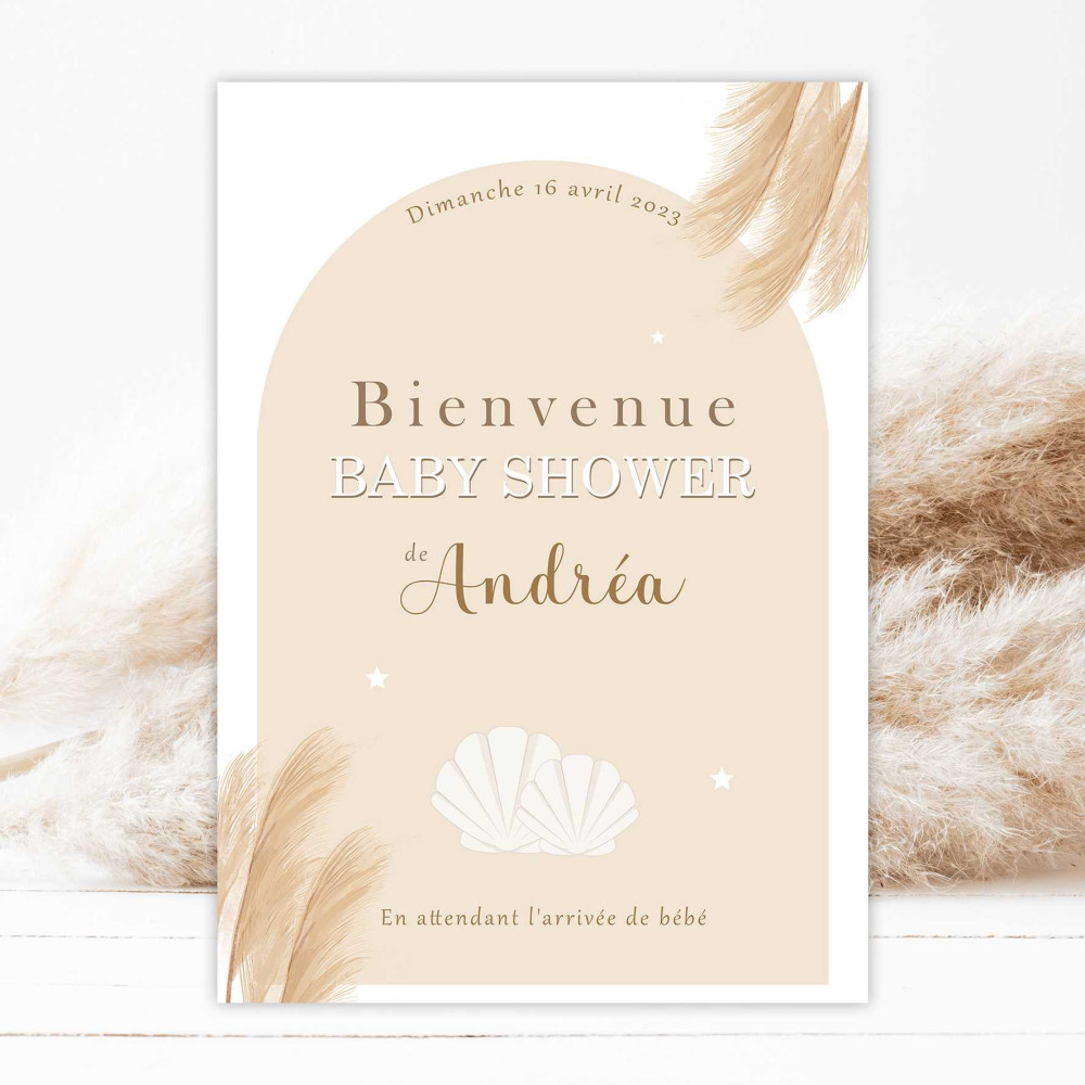 Affiche Bienvenue - jolie fête - Coquillage