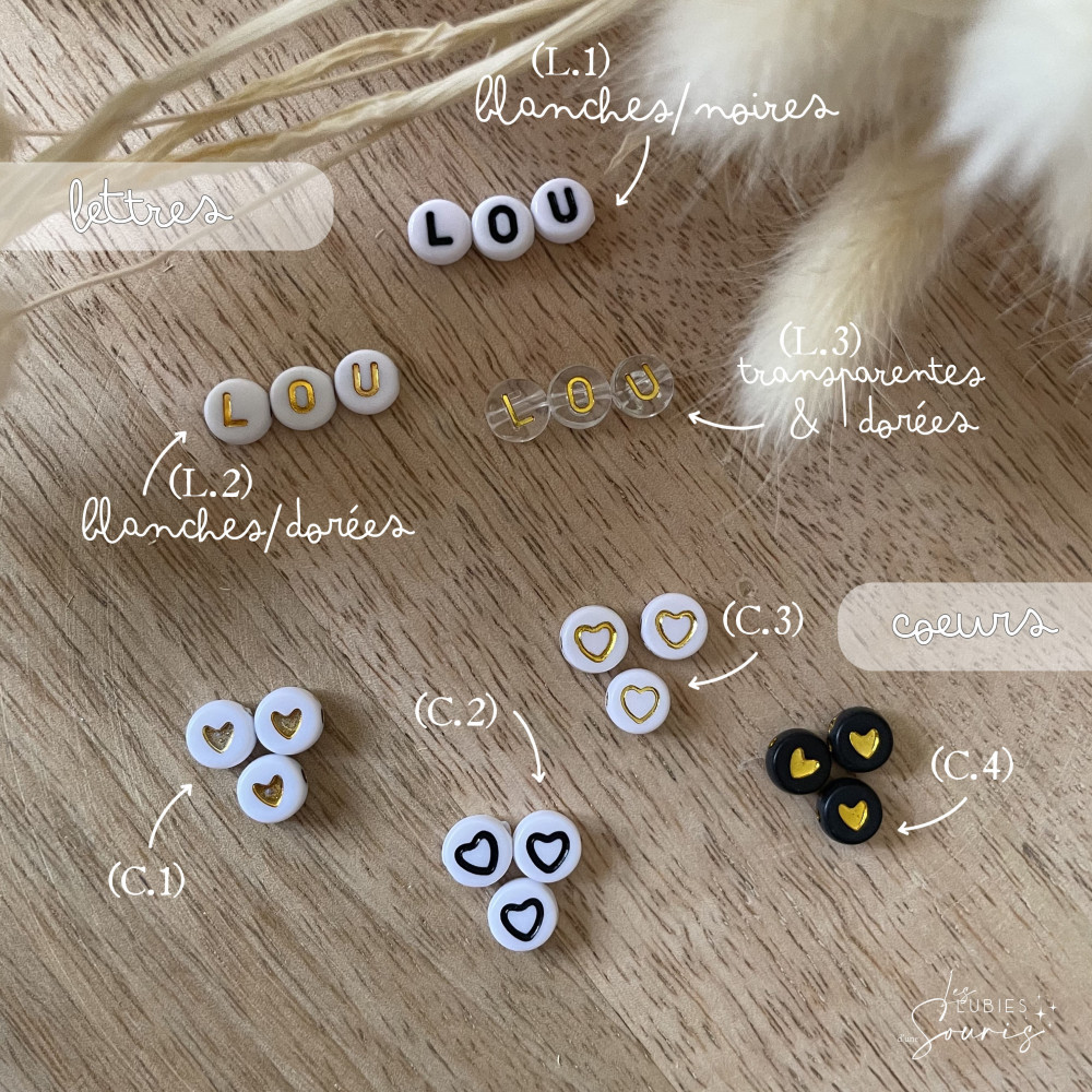 ★ Bracelet à message - peach multicolor / perles de verres - Personnalisable  - Prénom, mot, initiale(s)
