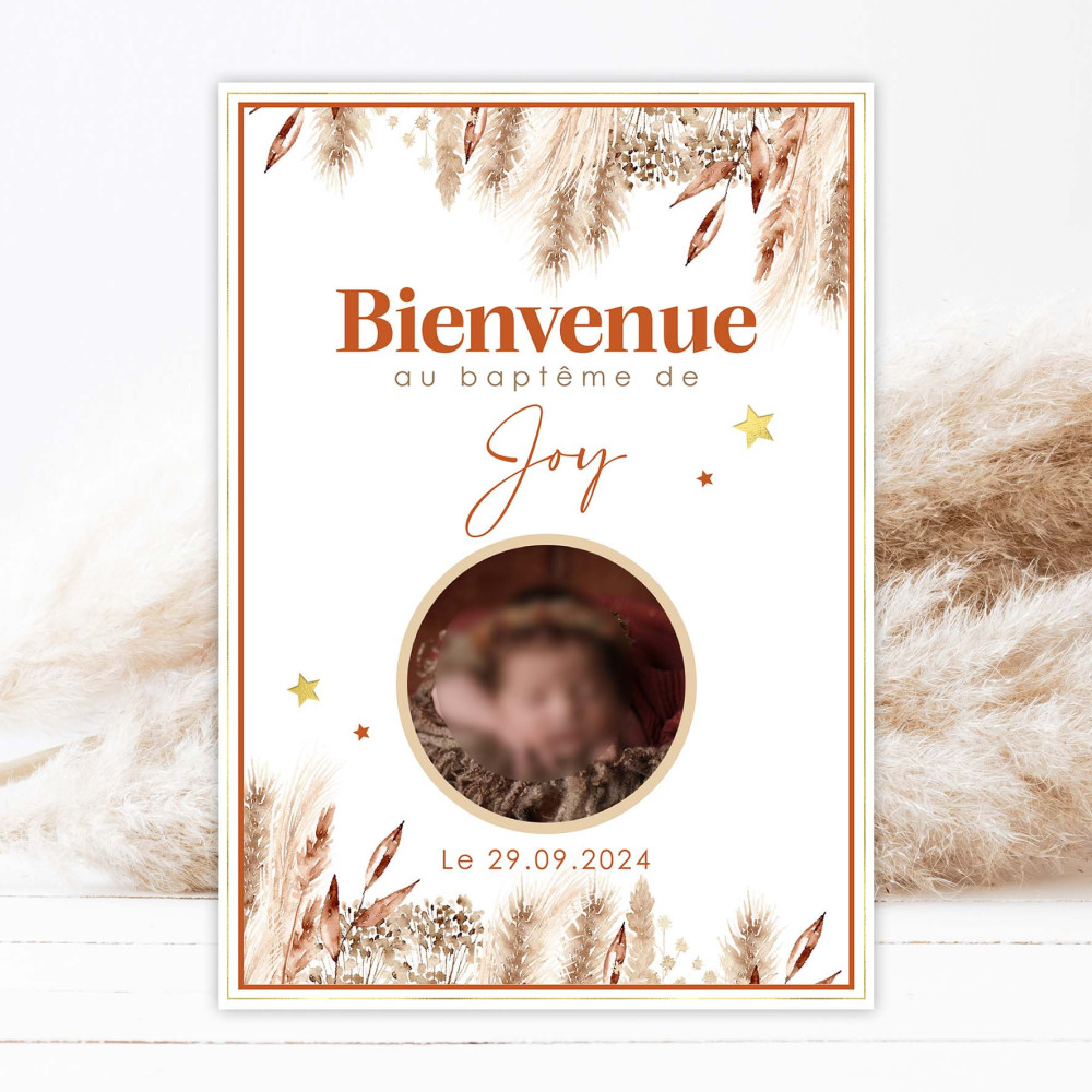 Affiche Bienvenue - Jolie fête - Terracotta