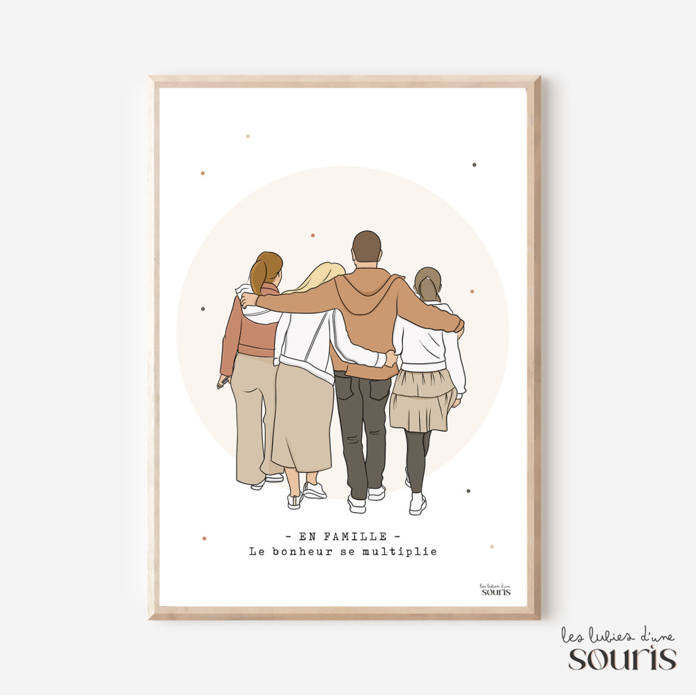 ★ Affiche Color | Portrait à partir d'une photo | 4 personnes