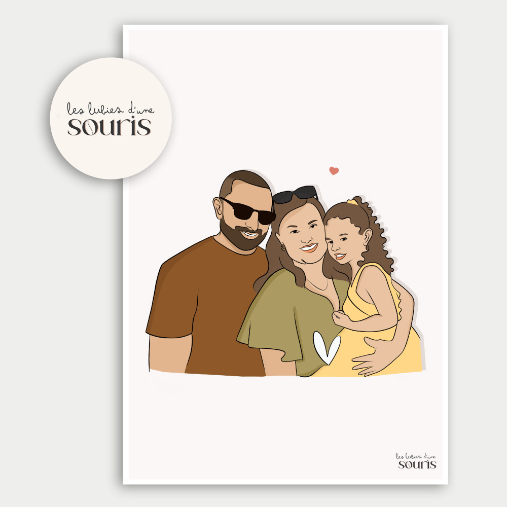 ★ Affiche Color | Portrait à partir d'une photo | 5 personnes