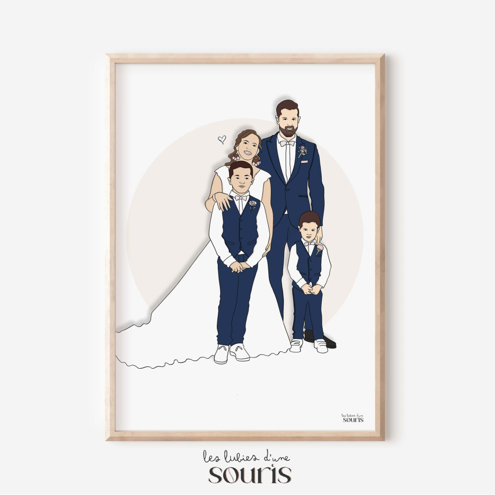 ★ Affiche Color | Portrait à partir d'une photo | 5 personnes