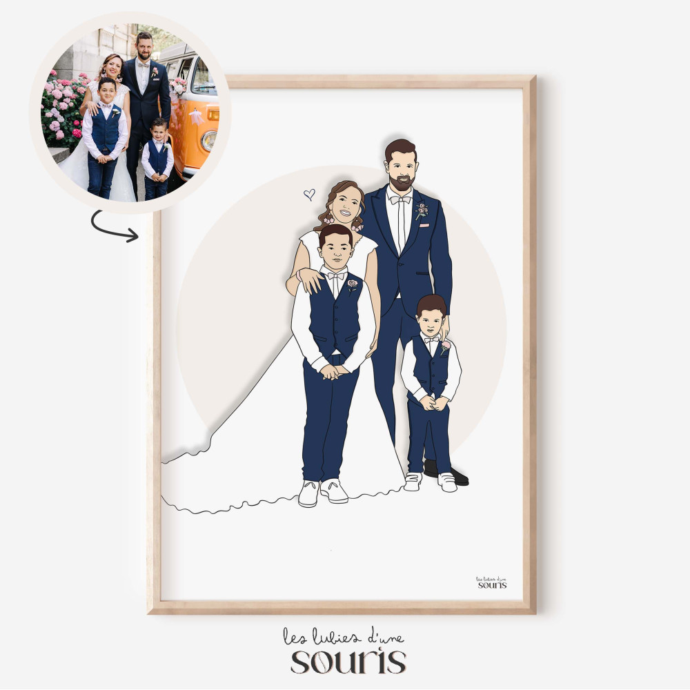 ★ Affiche Color | Portrait à partir d'une photo | 5 personnes