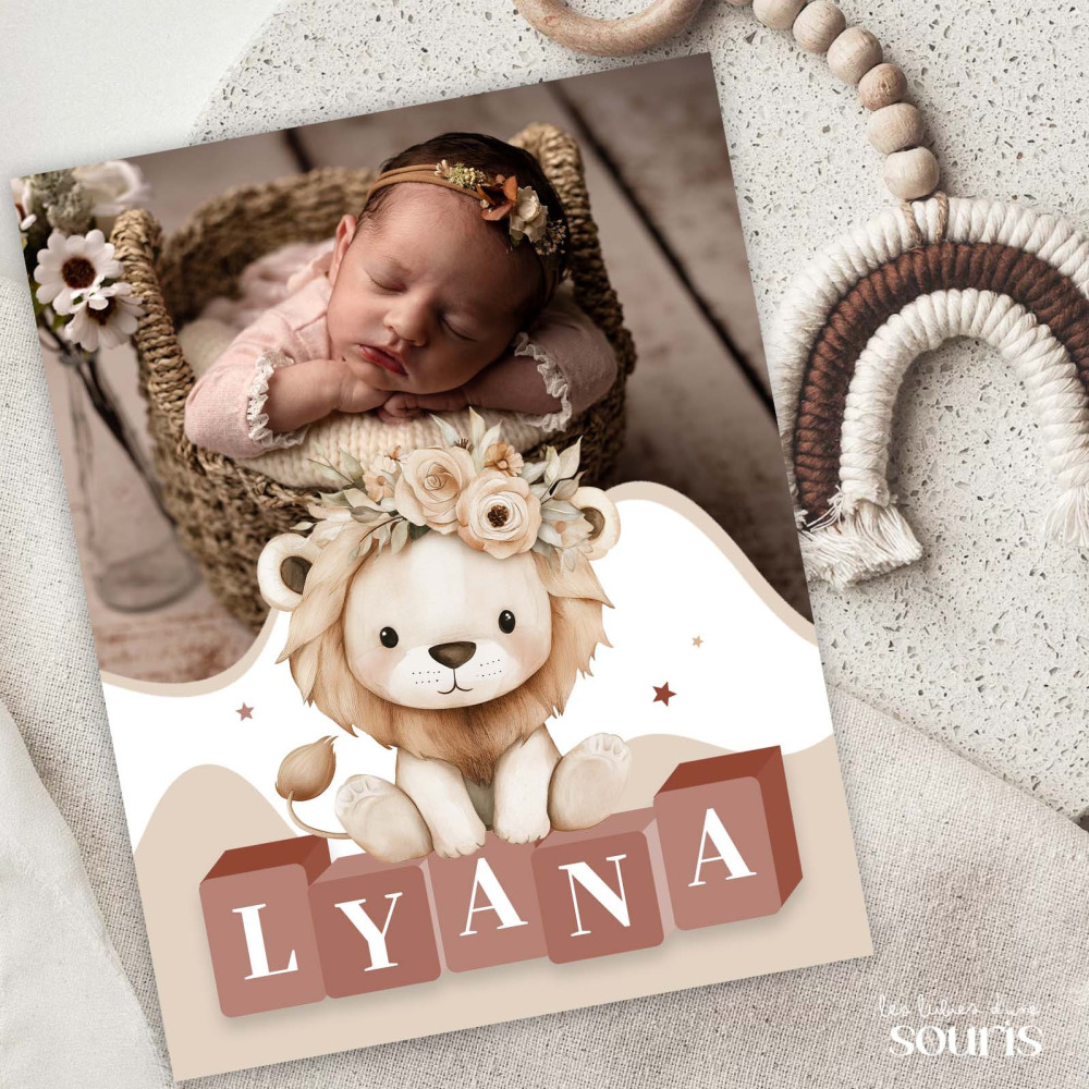 ★ Faire Part naissance / Lionceau Enchanté