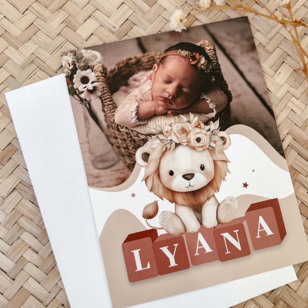 ★ Faire Part naissance / Lionceau Enchanté