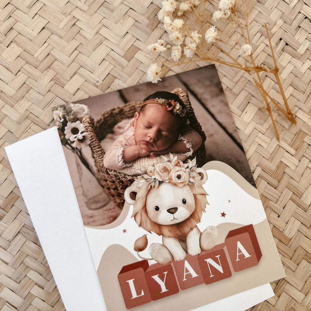 ★ Faire Part naissance / Lionceau Enchanté