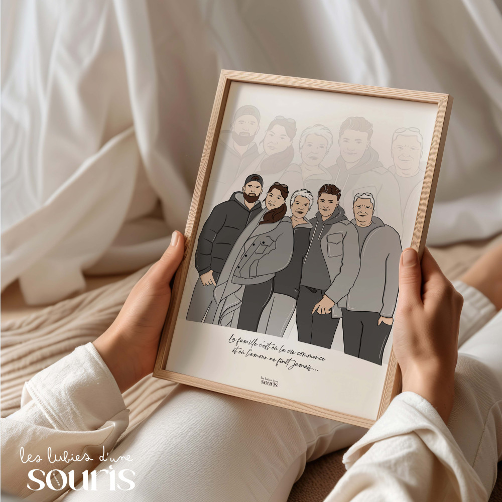 ★ Affiche Color | Portrait à partir d'une photo | 5 personnes