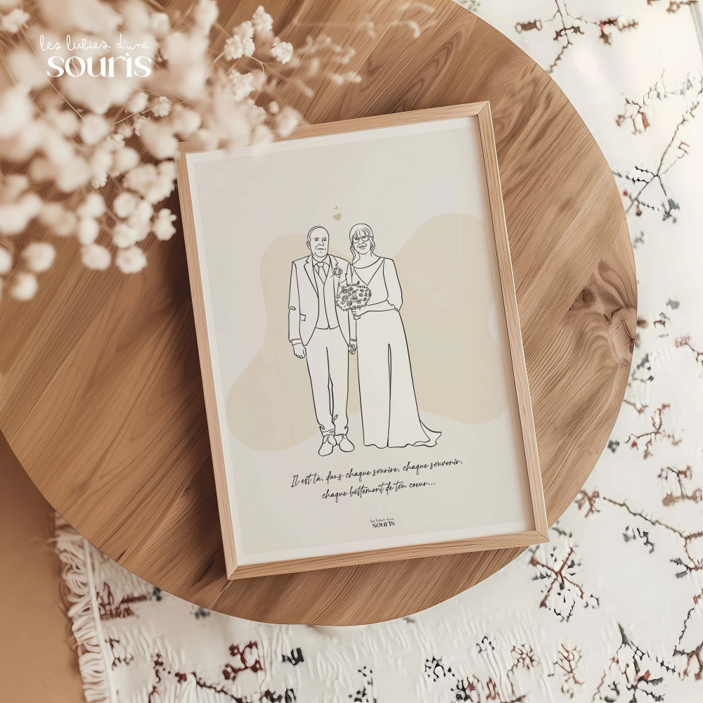 ★ Affiche Line Art | Portrait personnalisé à partir d'une photo | 6 personnes