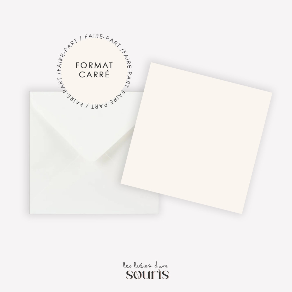 ★ Faire Part naissance | Format carré | Sur mesure
