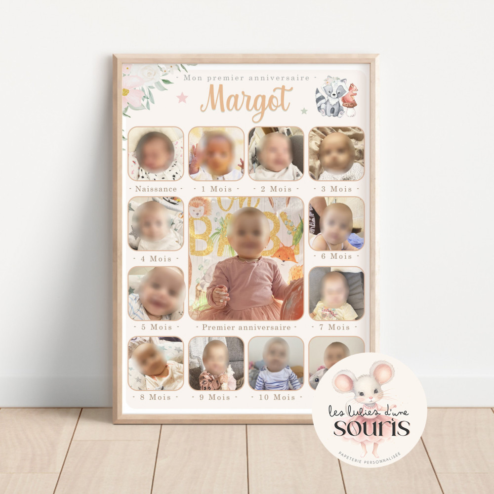 Affiche au fils des mois - sur mesure