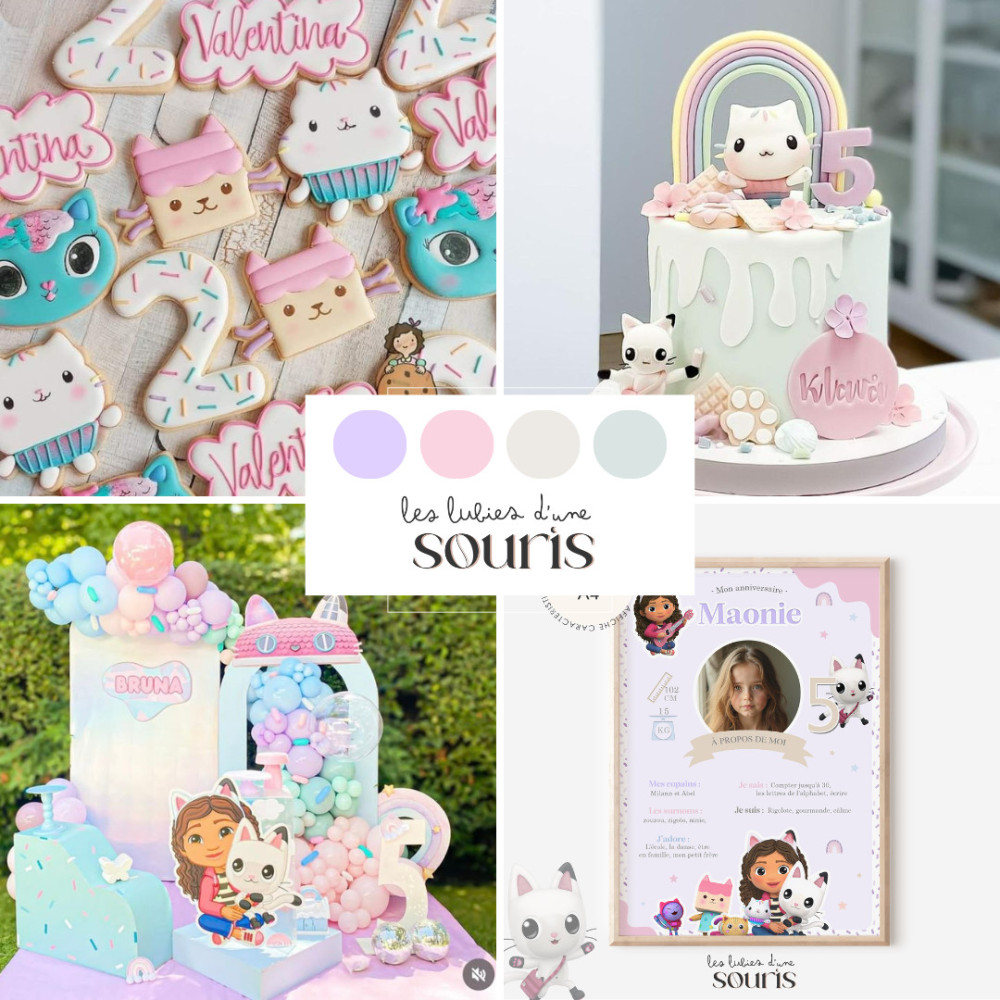 ★ Affiche anniversaire/baptême - Gabby cat / Gabby chat