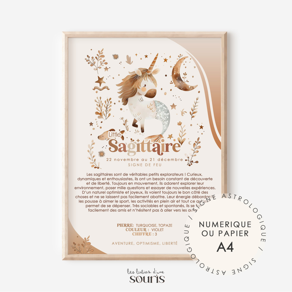 SAGITTAIRE ★ Affiche Astrologique – Découvrez la Magie des Étoiles ! 