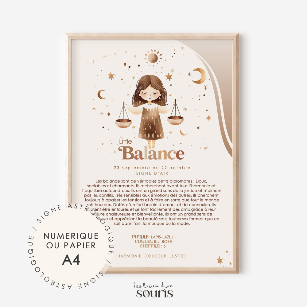 BALANCE ★ Affiche Astrologique – Découvrez la Magie des Étoiles ! 