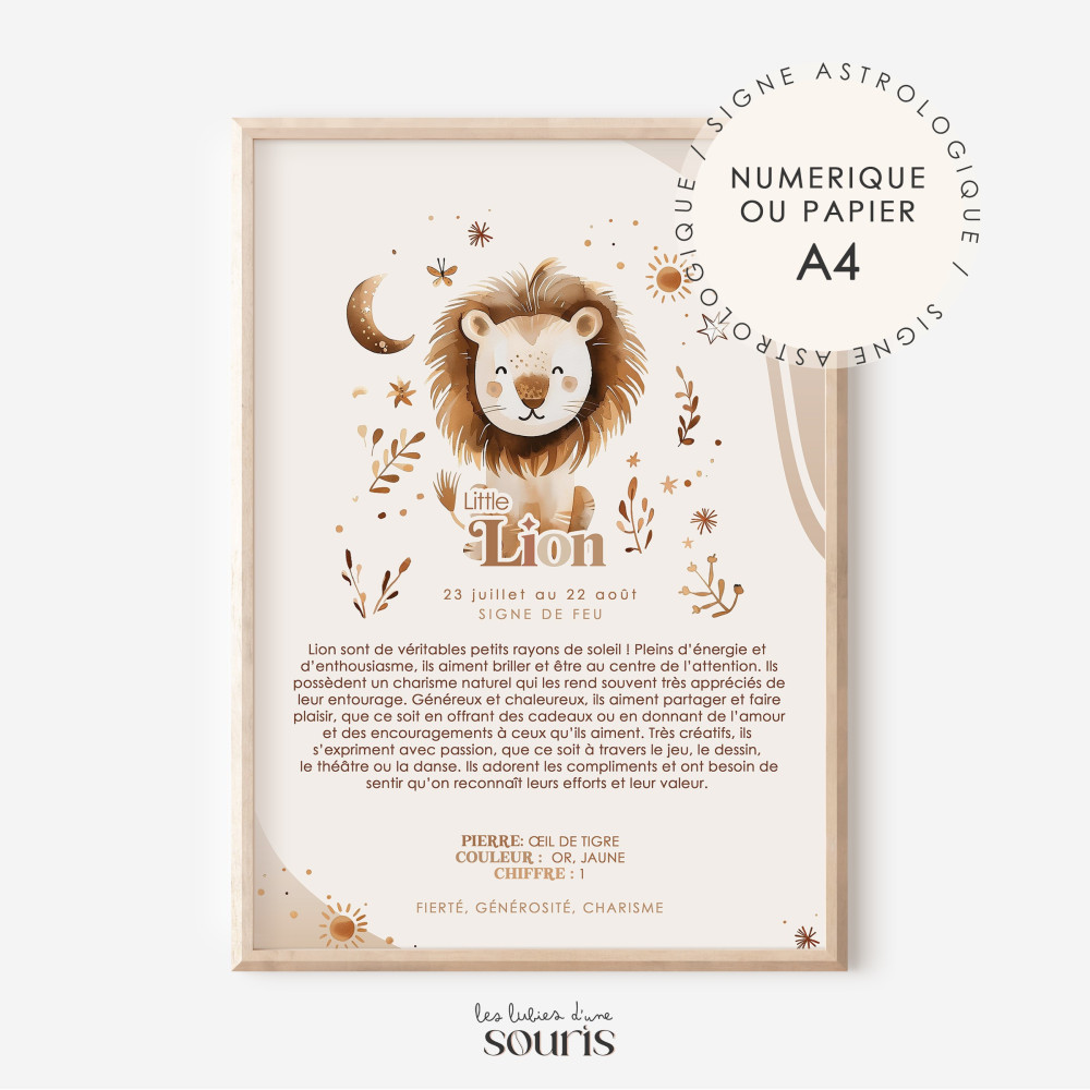 LION ★ Affiche Astrologique – Découvrez la Magie des Étoiles ! 