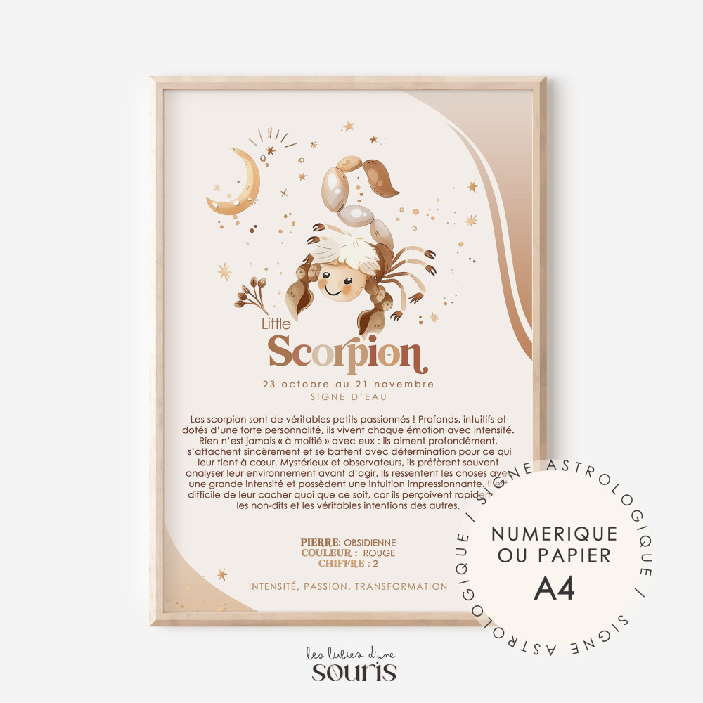 SCORPION ★ Affiche Astrologique – Découvrez la Magie des Étoiles ! 