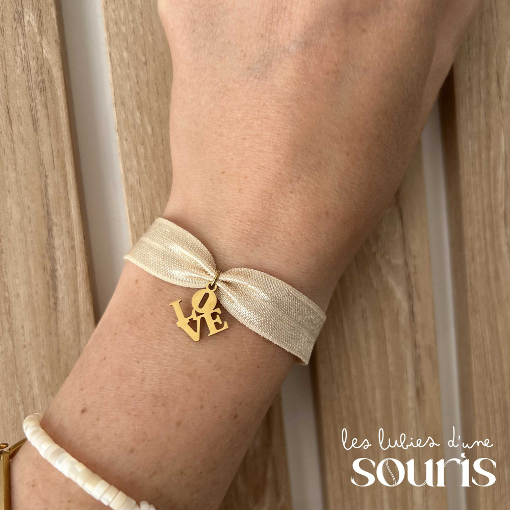 ★ Bracelet nude / Pendentif : Love