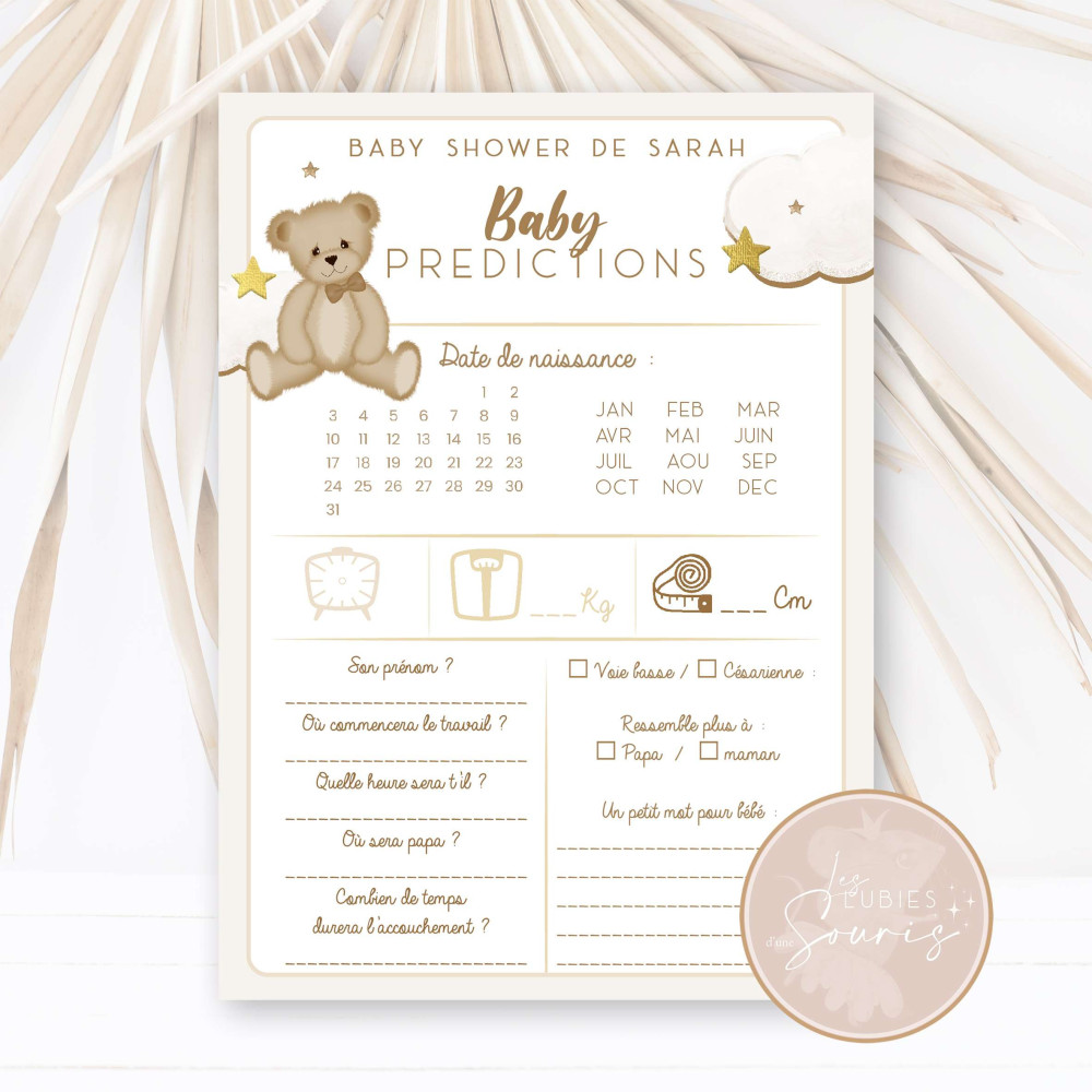 ★ Carte de prédiction (x6) - Thème personnalisable